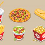 Isometric Fast Food Elements Set